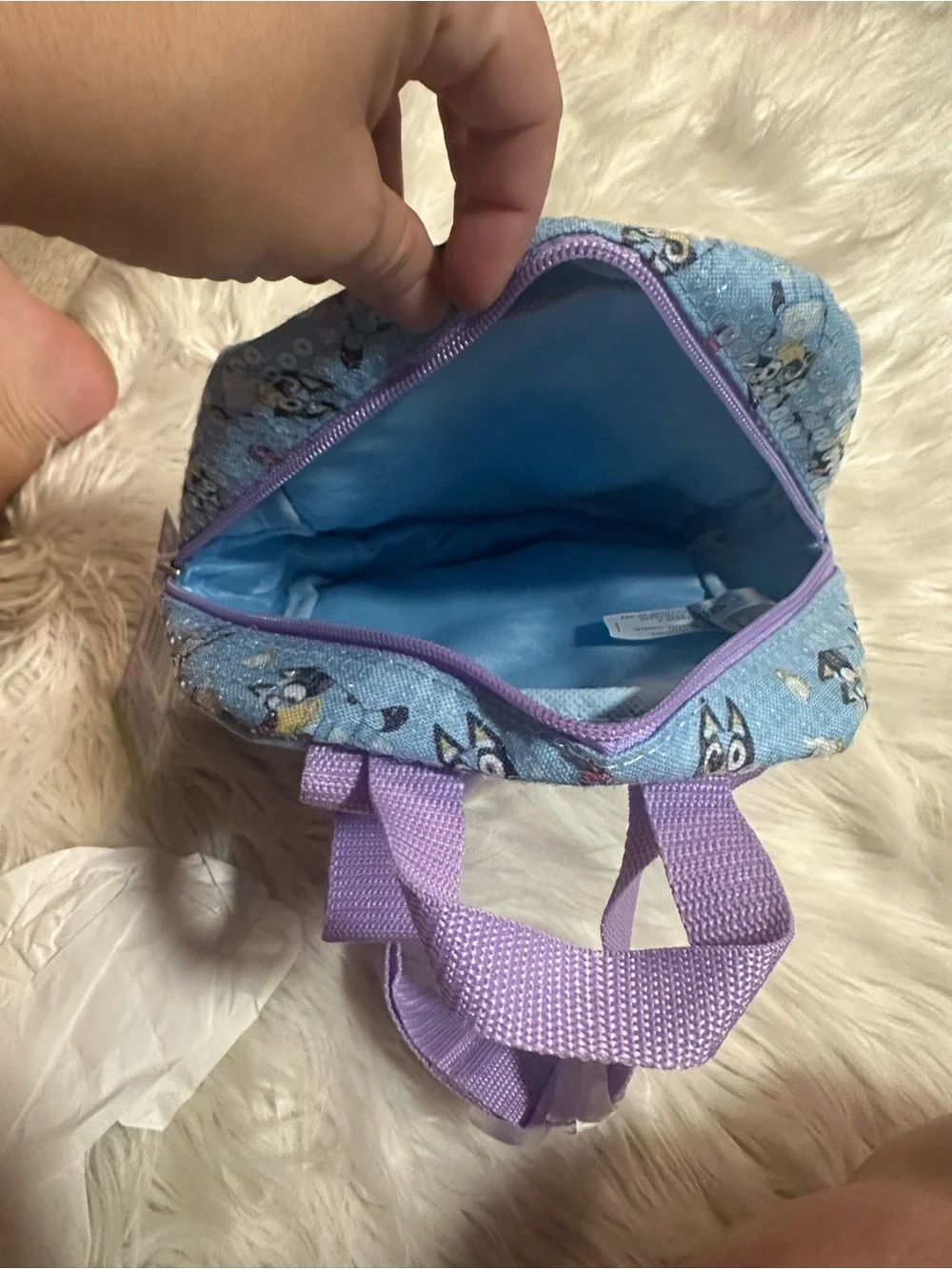 Light Blue Kids Mini Backpack with 'B' Patch